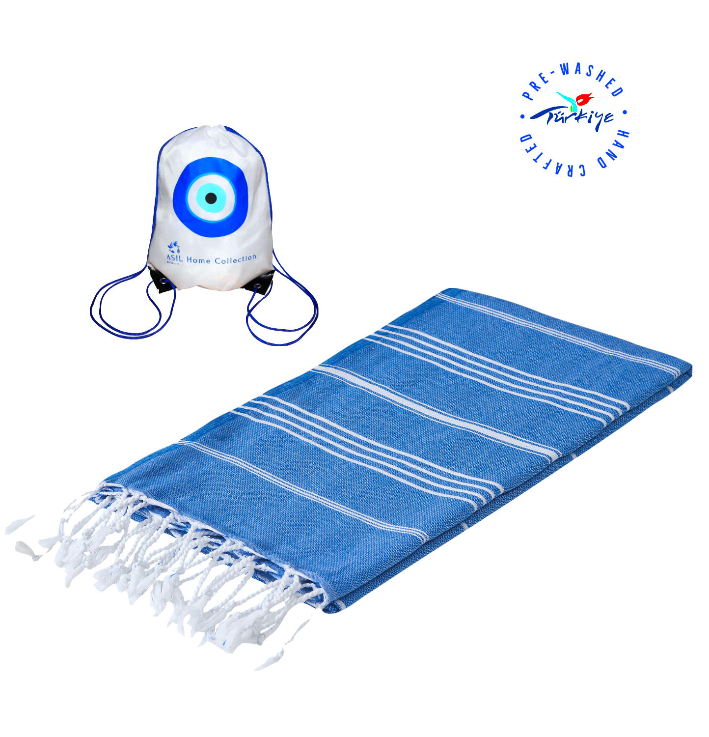 Pre-Washed Turkish Organic 100% Cotton Towel 37 X 71 inch with Backpack