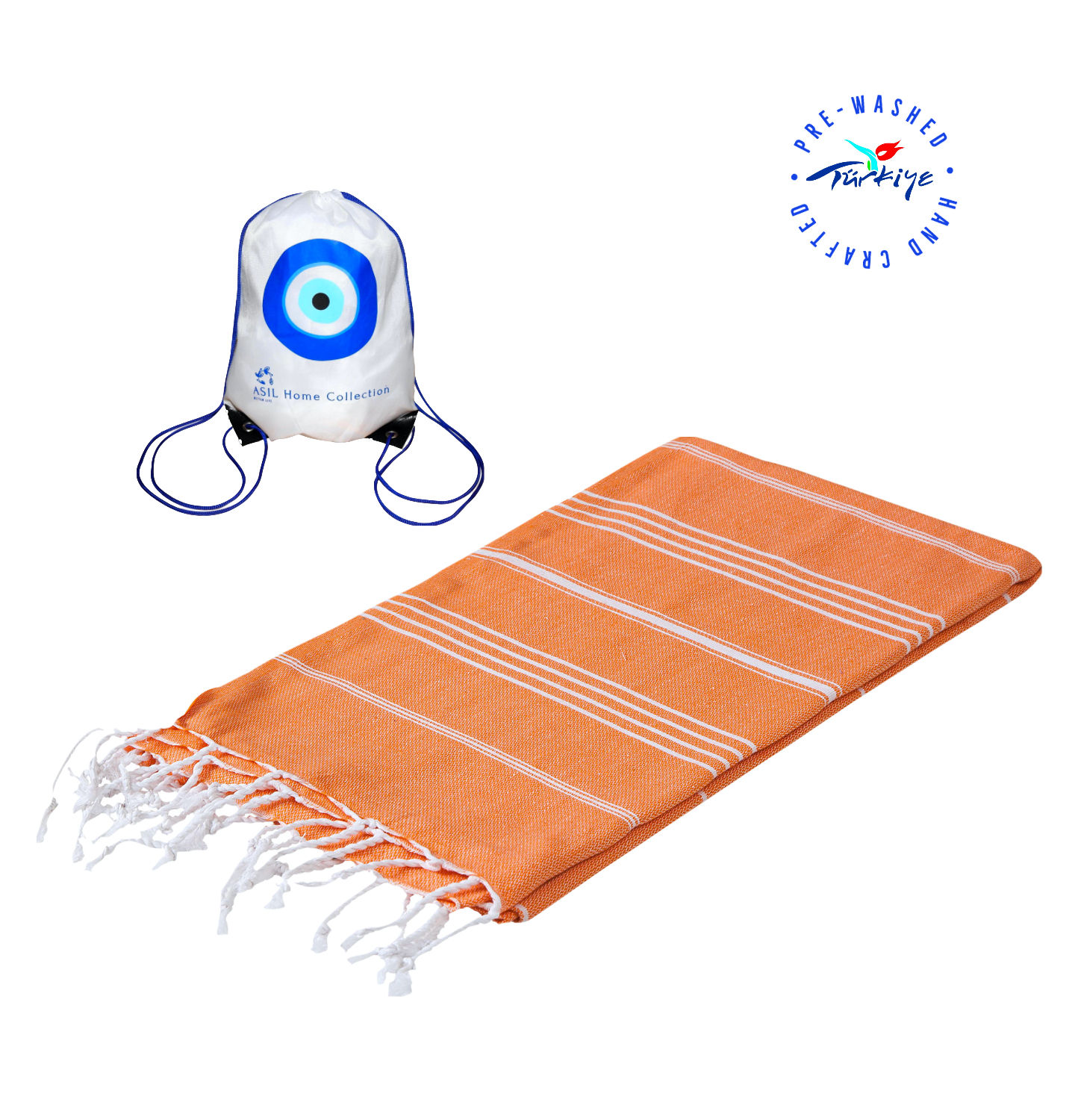 Pre-Washed Turkish Organic 100% Cotton Towel 37 X 71 inch with Backpack