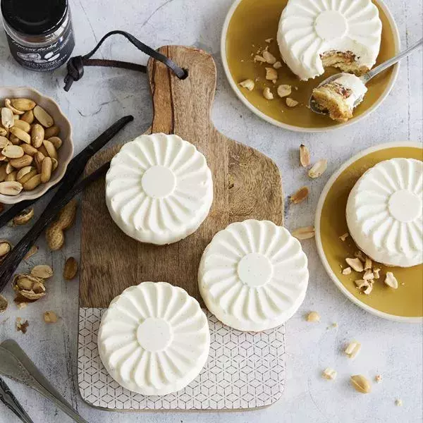Mousse vanille praliné cacahuètes