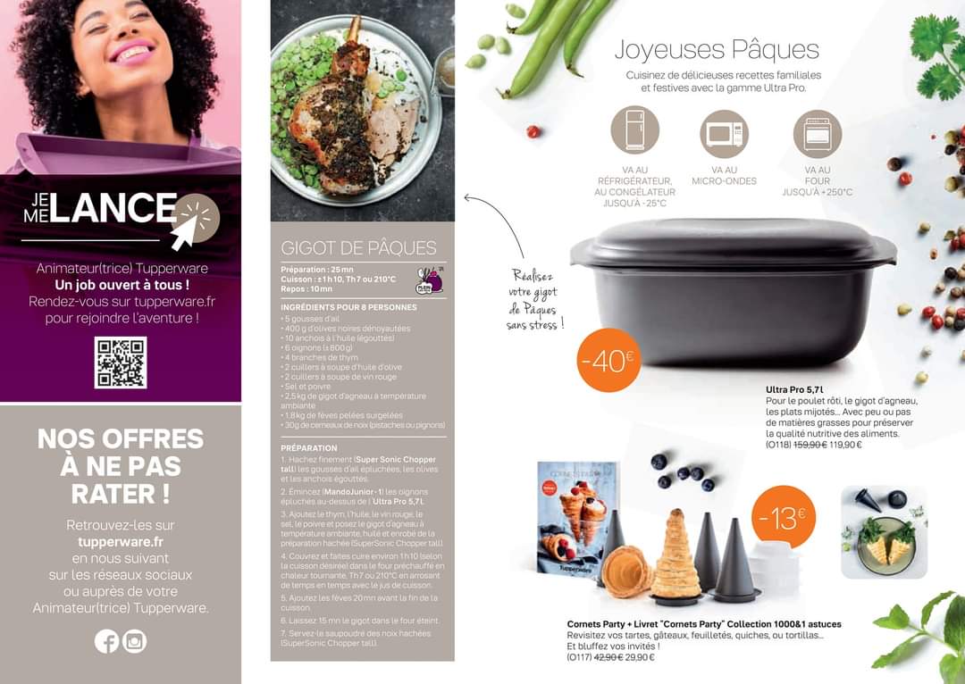 Lot De 2 Cocottes Ultra Pro Tupperware Noires (3,3L + 3L) + Cadeau Surprise