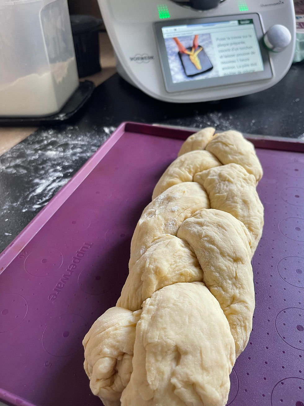 Brioche tressée avant repos