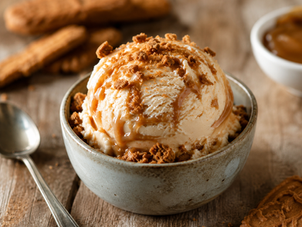 Glace maison aux spéculoos onctueuse dans la cuve de la turbine Boréalia Guy Demarle