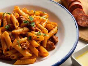 penne sauce tomate et chorizo