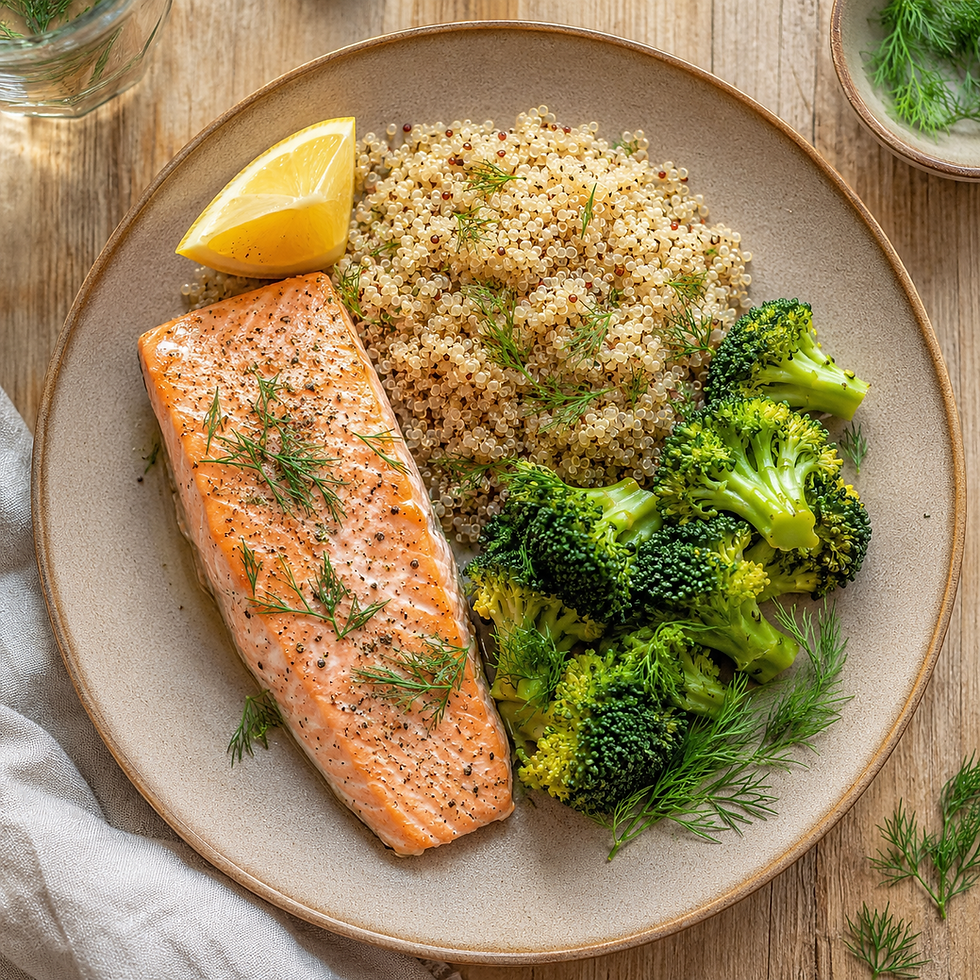 saumon vapeur quinoa brocolis au Thermomix recette minceur spécial ménopause