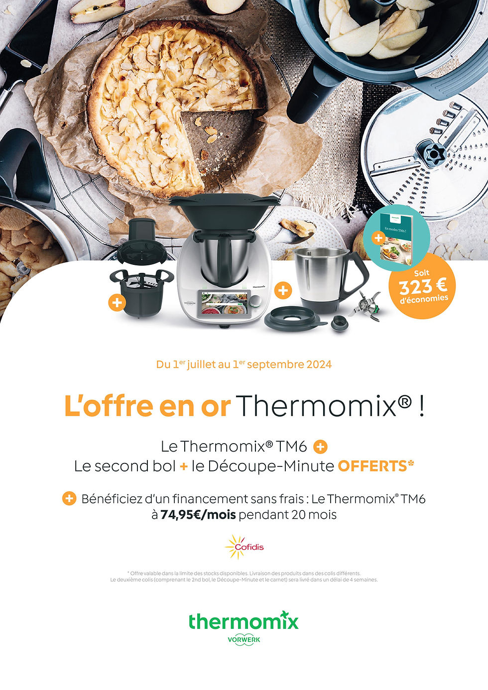 Offre Thermomix en OR Thermomix+découpe minute+second bol+carnet recettes