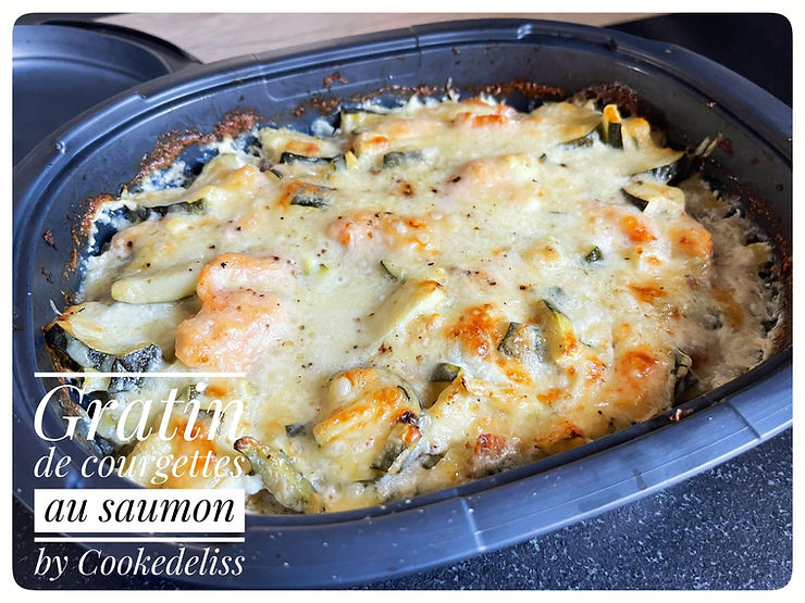 Gratin de courgettes au saumon