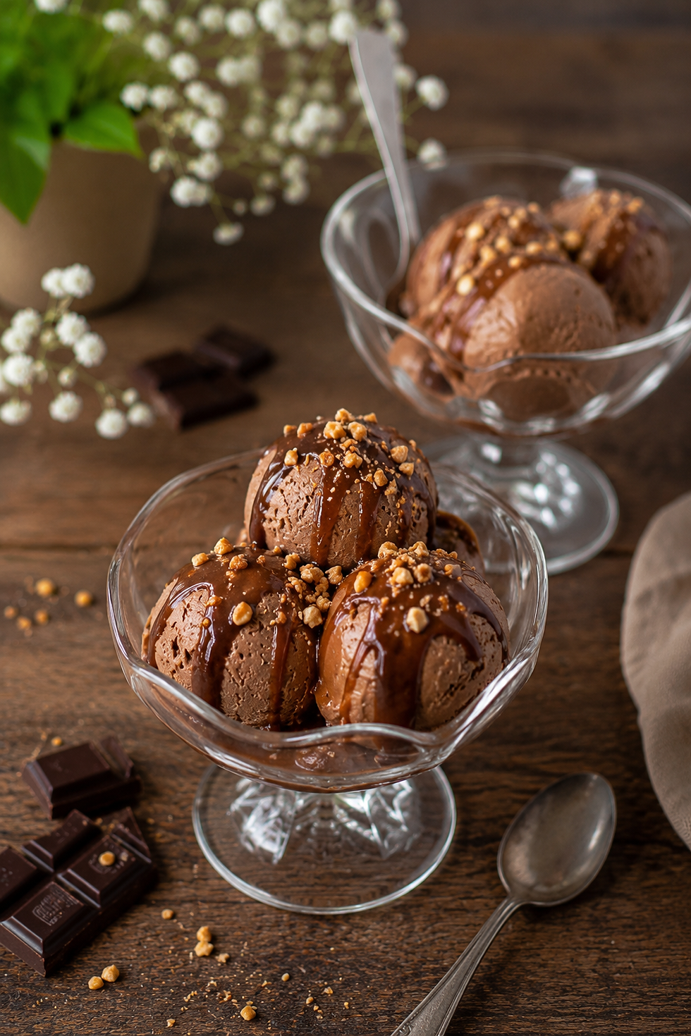 coupe de glace au chocolat réalisée avec la Boréalia Guy Demarle