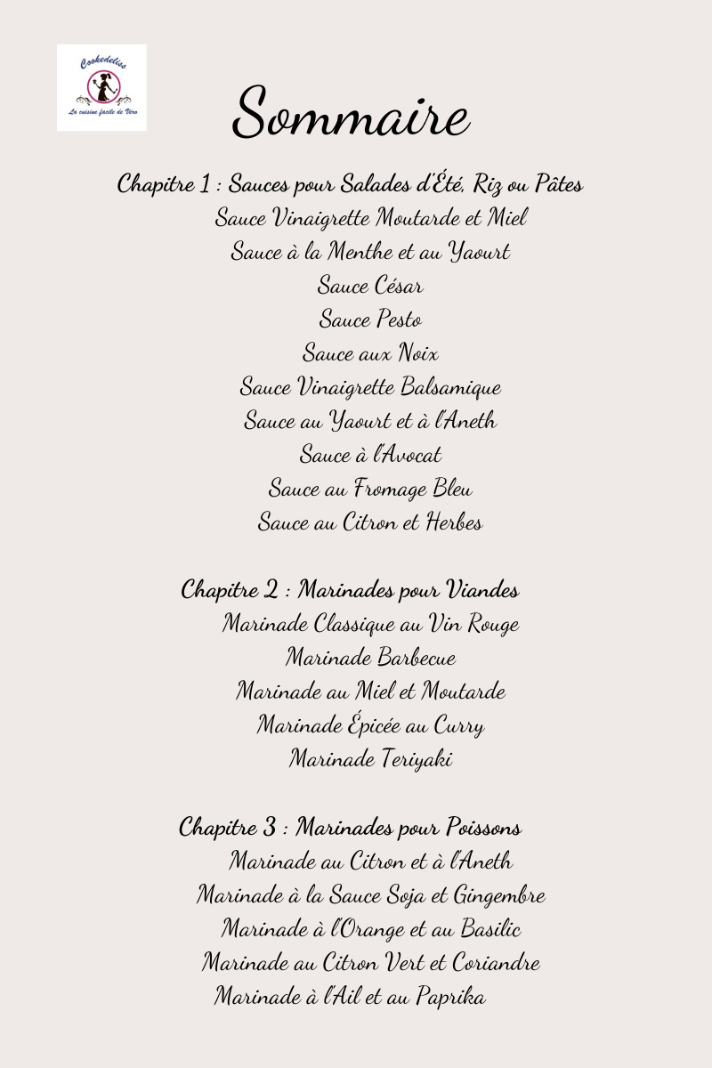 sommaire page 1 sauces et marinades