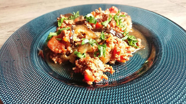aubergines à la bolognaise, tomate