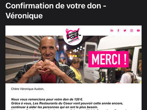 Grace à vous j'ai reversé 120 € aux Restos du Cœur