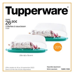 Offre Exceptionnelle : Économisez sur les Boîtes à Saucisson et le Plateau On The Go Tupperware !