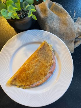 crêpe chou fleur garnie jambon fromage