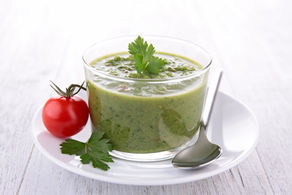 Gaspacho de courgettes léger et rafraîchissant préparé au Maxi Tornado Guy Demarle