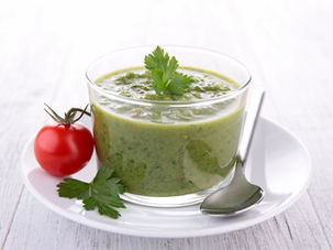 Gaspacho de courgettes léger et rafraîchissant préparé au Maxi Tornado Guy Demarle