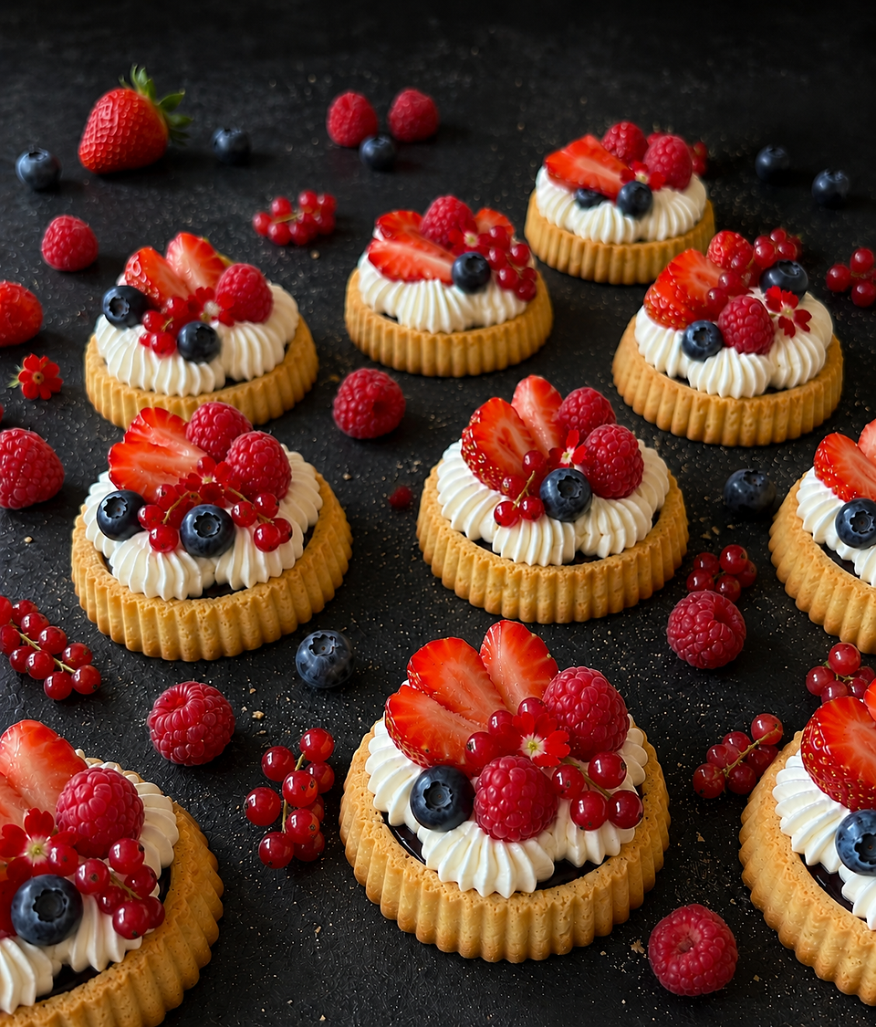 tartelettes renversée aux fruits rouges