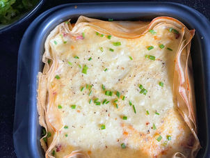 Recette du croustillant poireaux raclette dans l'ultra pro carré Tupperware
