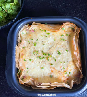 Recette du croustillant poireaux raclette dans l'ultra pro carré Tupperware