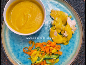 Poulet vapeur, tagliatelles et velouté de légumes au Thermomix TM6