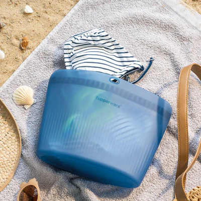 silicone bags bleu à la plage