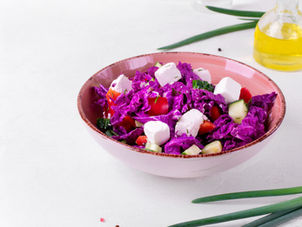 Recette légère de la salade de chou rouge et feta
