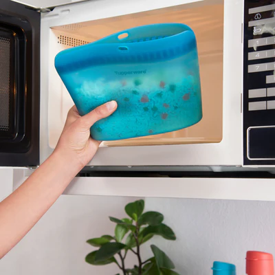 silicone bags bleu au micro ondes