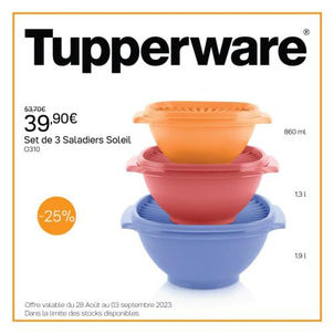 Dernier jour avant la fin des promos de l'été et du catalogue Tupperware !