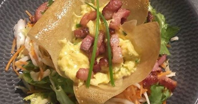 Croustillant brouillade d'oeufs printanier