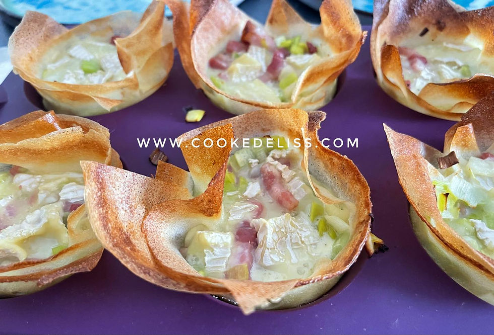 Croustillants poireaux camembert moule tupperware
