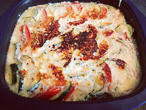 Gratin de legumes leger, sauce fromage blanc dans le Micro pro grill Tupperware