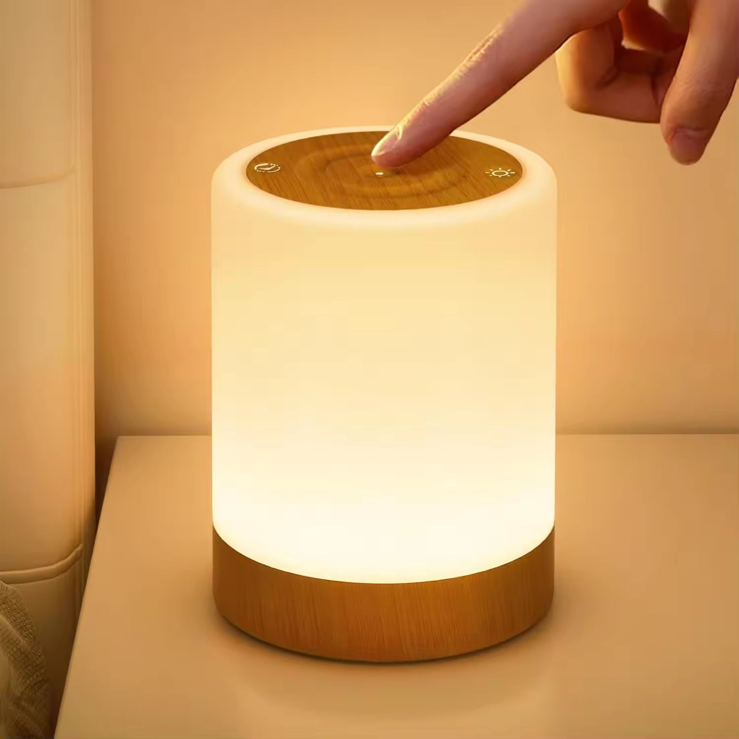 Wood Grain Touch Night Light