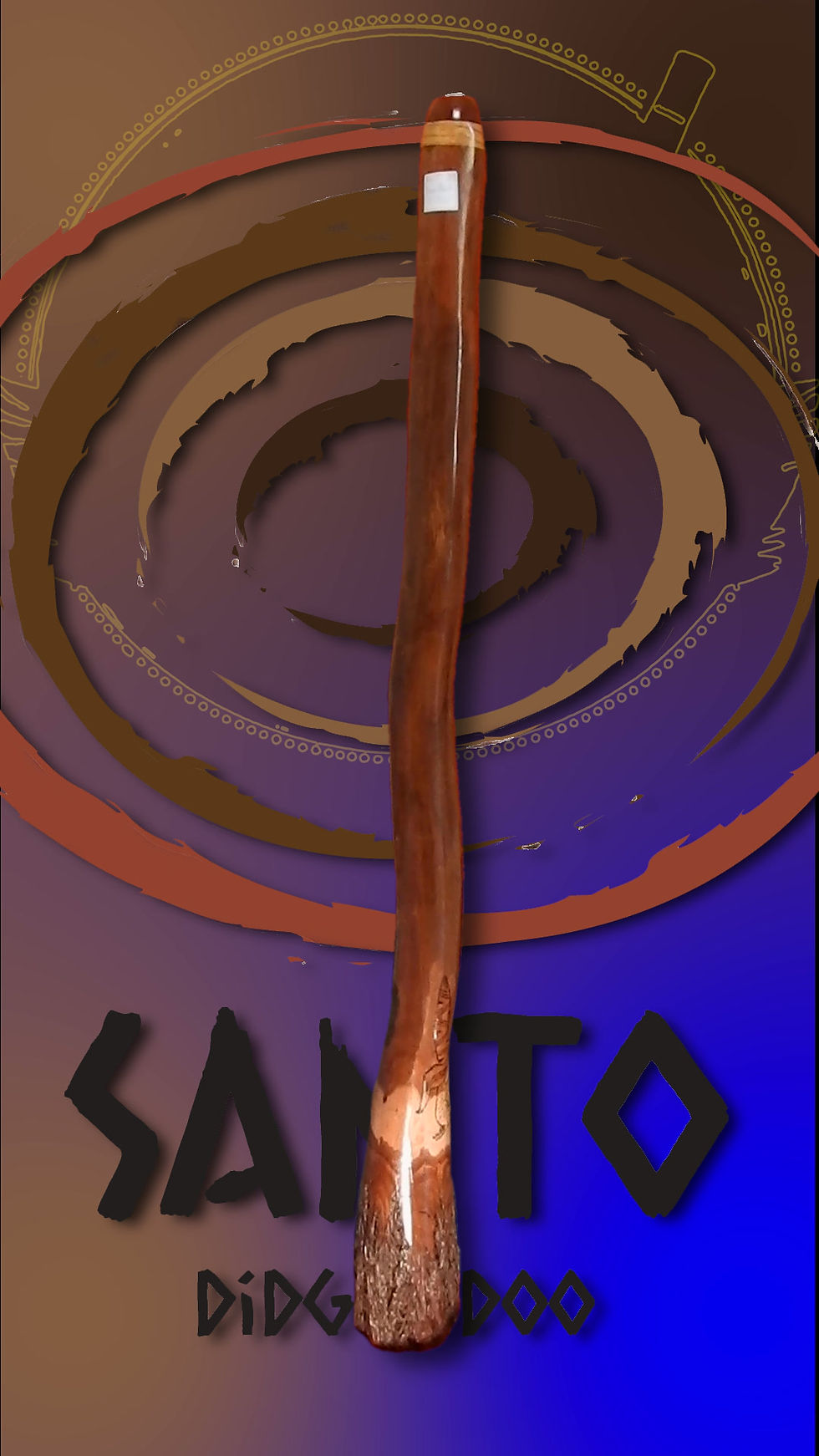Thumbnail: Santo Didgeridoo Key F - Iron Bark Carved Kangaroo By Daryl Charlesworth.