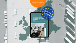 A Loading hub from bird perspective. In the foreground the Cover of the Europe Edition