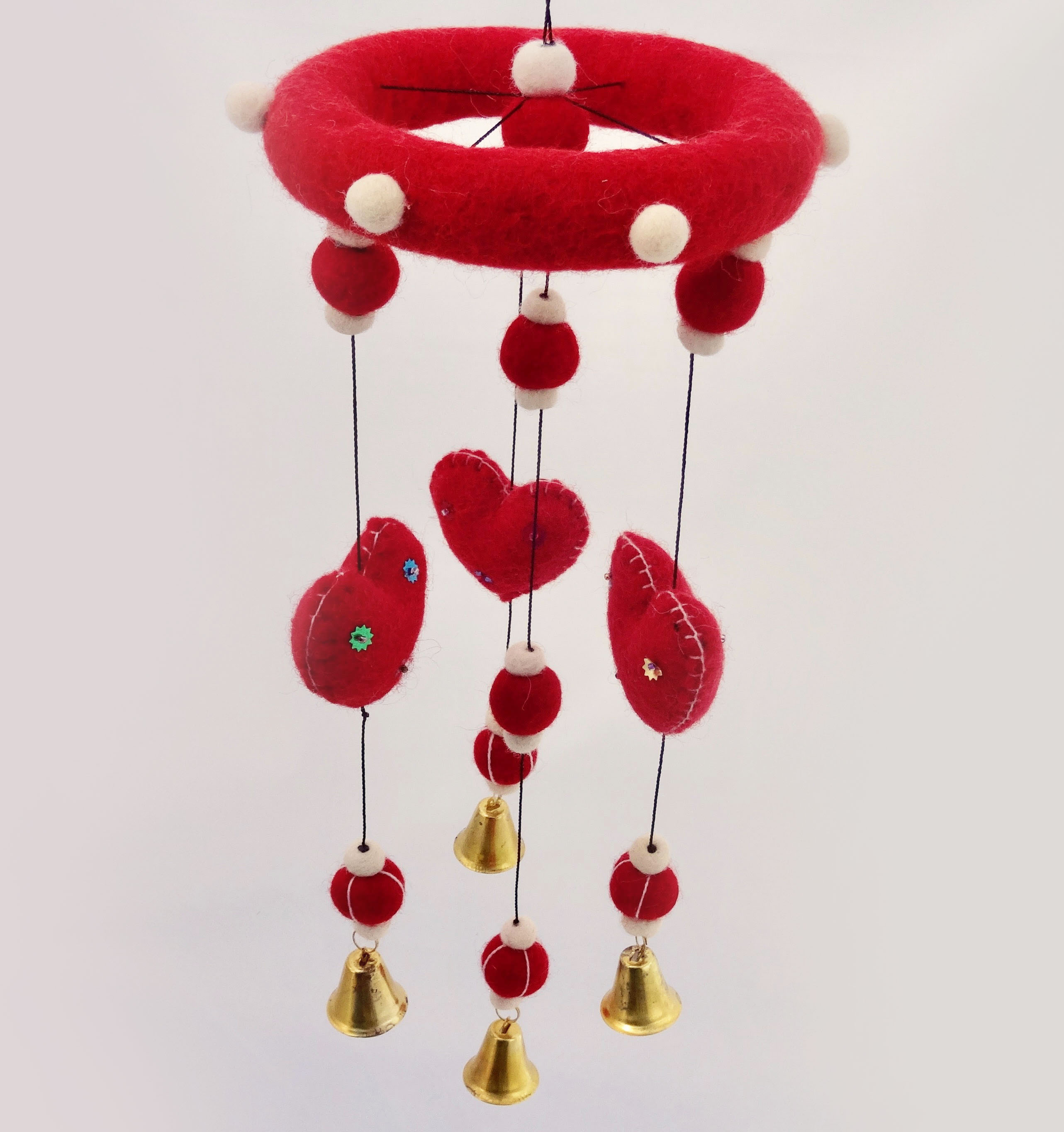 Red heart mobile.