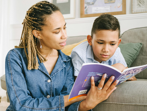 A parent reading with a child.