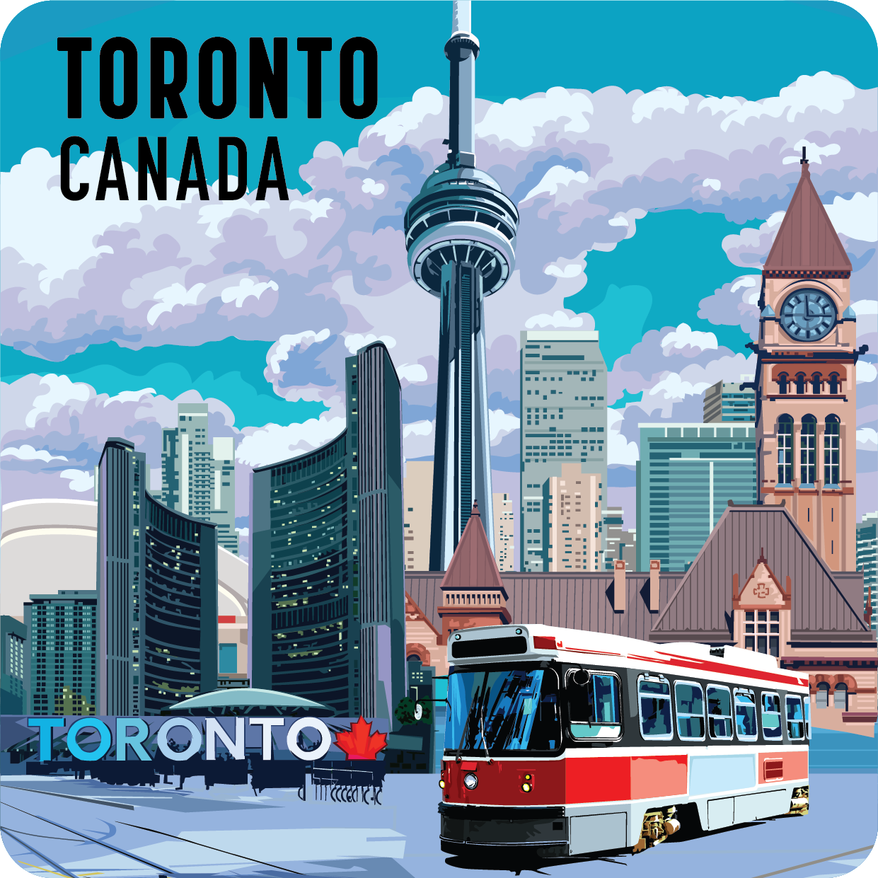 Toronto Canada Coaster – CN Tower Skyline Design