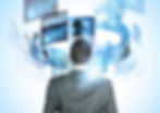 Business person considering options