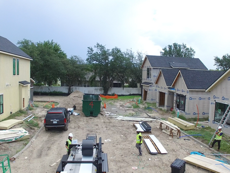 new construction job site with standing seam panel printing