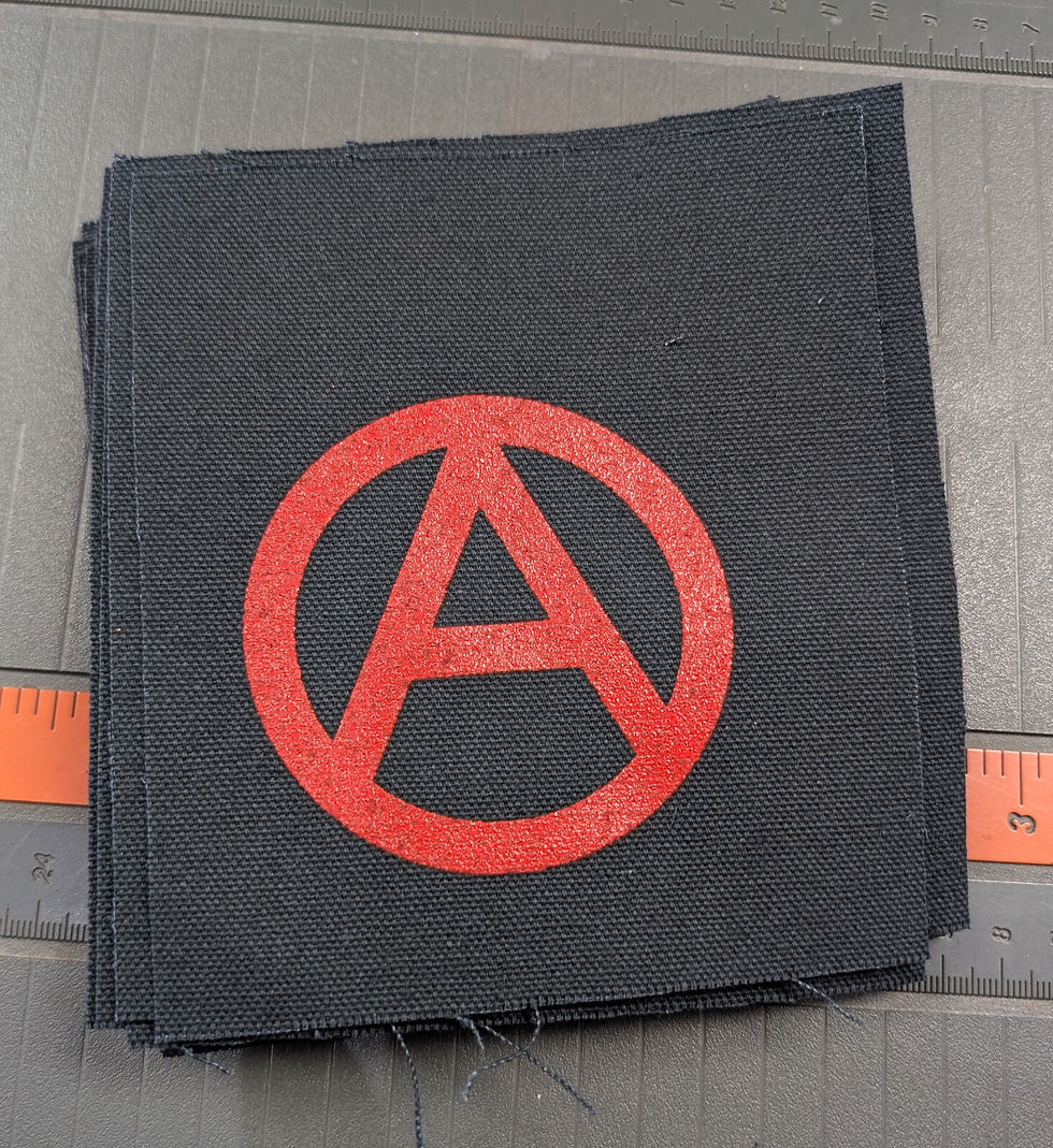 Anarchy symbol screenprinted patch