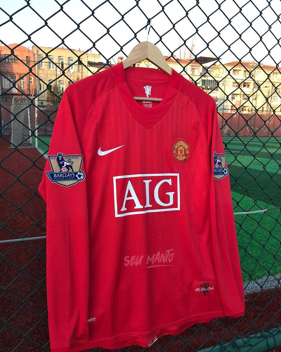 Thumbnail: Manchester United Manga Longa  home 2007/2008 