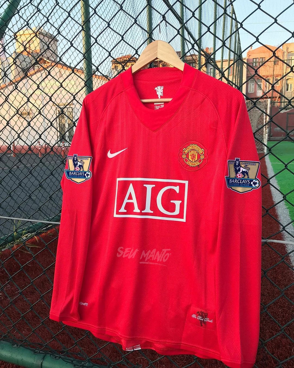 Thumbnail: Manchester United Manga Longa  home 2007/2008 