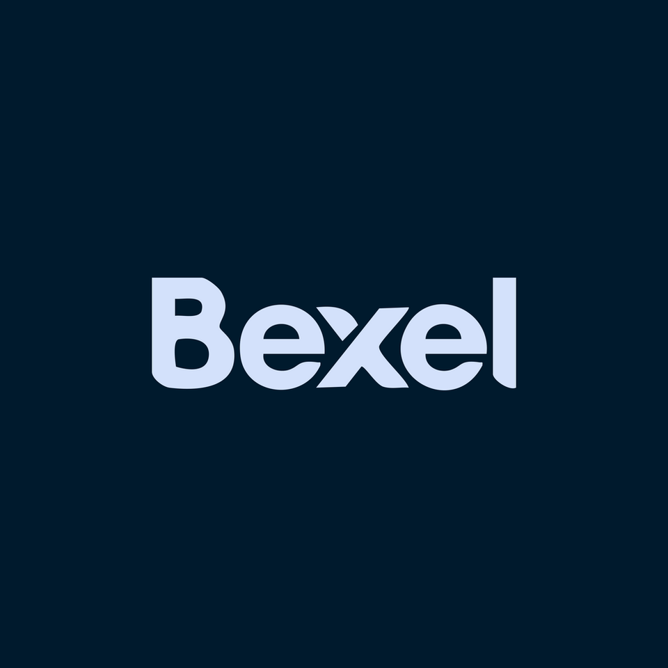 Bexel logo on a dark blue background promoting the NEW Tricoblocks.
