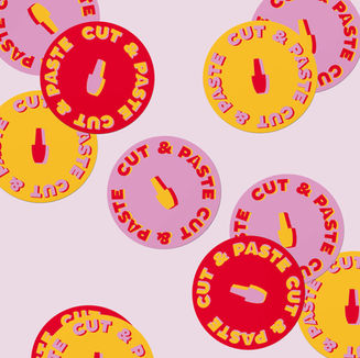 stickers in 3 verschillende kleuren voor cut & paste