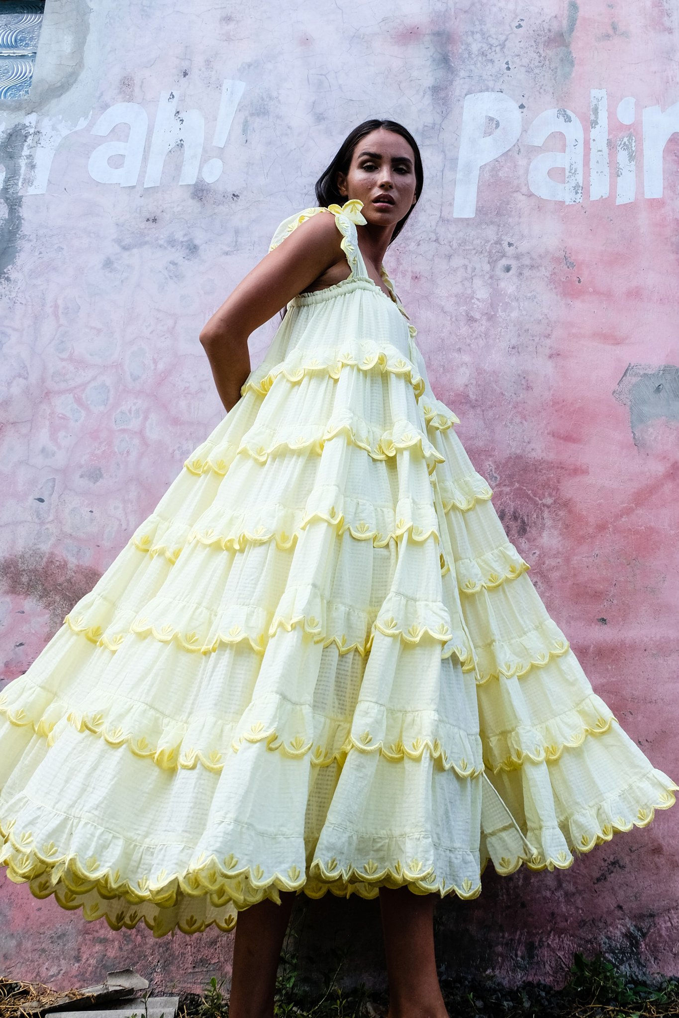 Scallop Frill Dress by Innika Choo