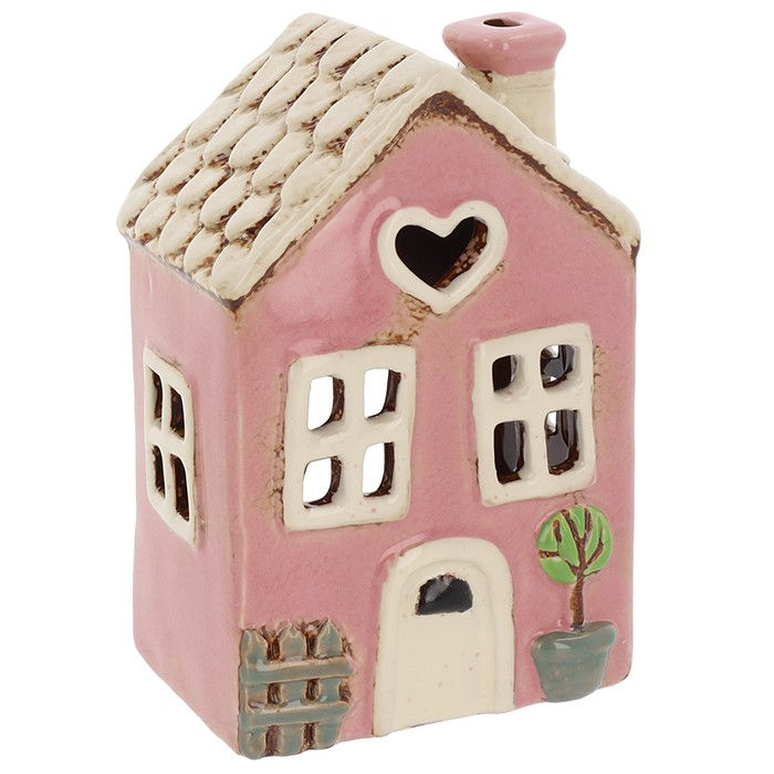 Village Pottery Garden House Pink Tealight