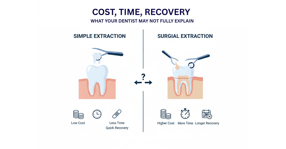 Simple vs Surgical Tooth Extraction: Cost, Time & Recovery Explained