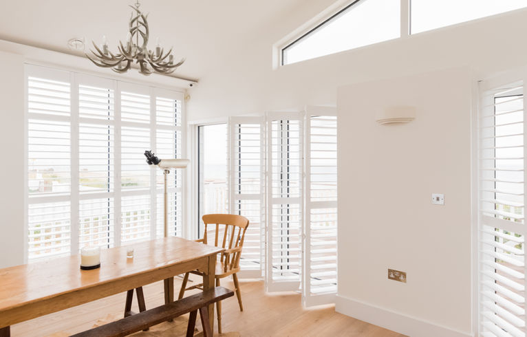 full length open shutters