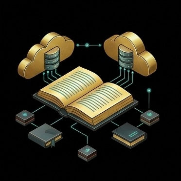 Isometric open book and graduation cap icon representing secure cloud infrastructure for EdTech and education platforms.