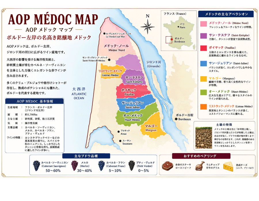 Medoc　メドックワインマップ