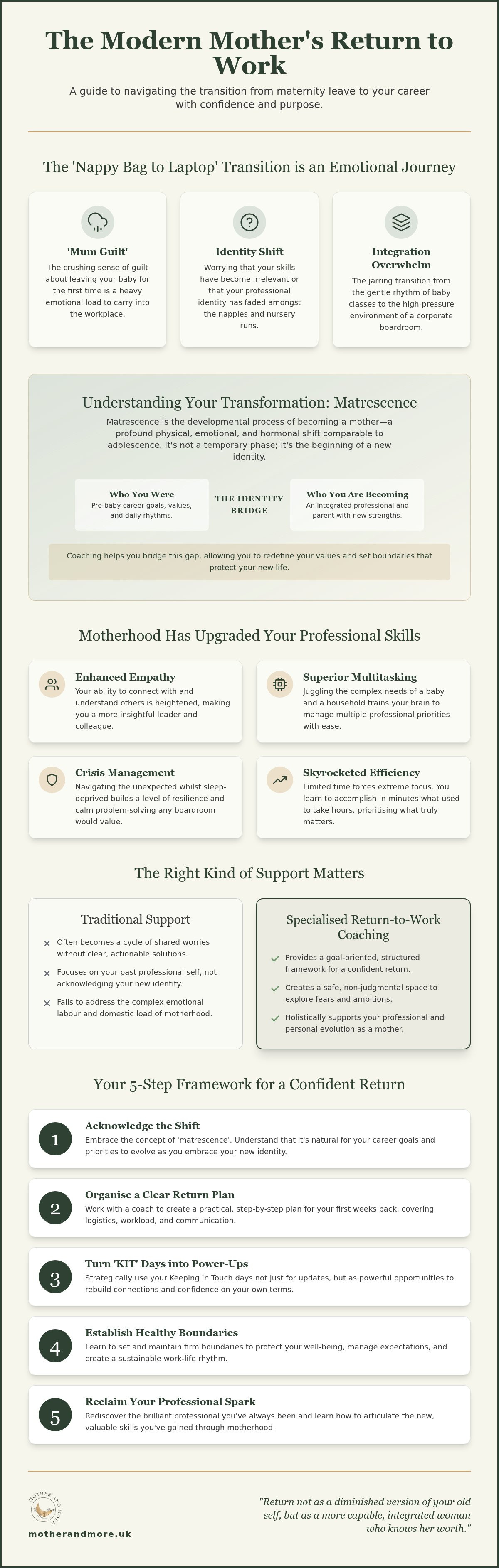 Return to work coaching for mothers