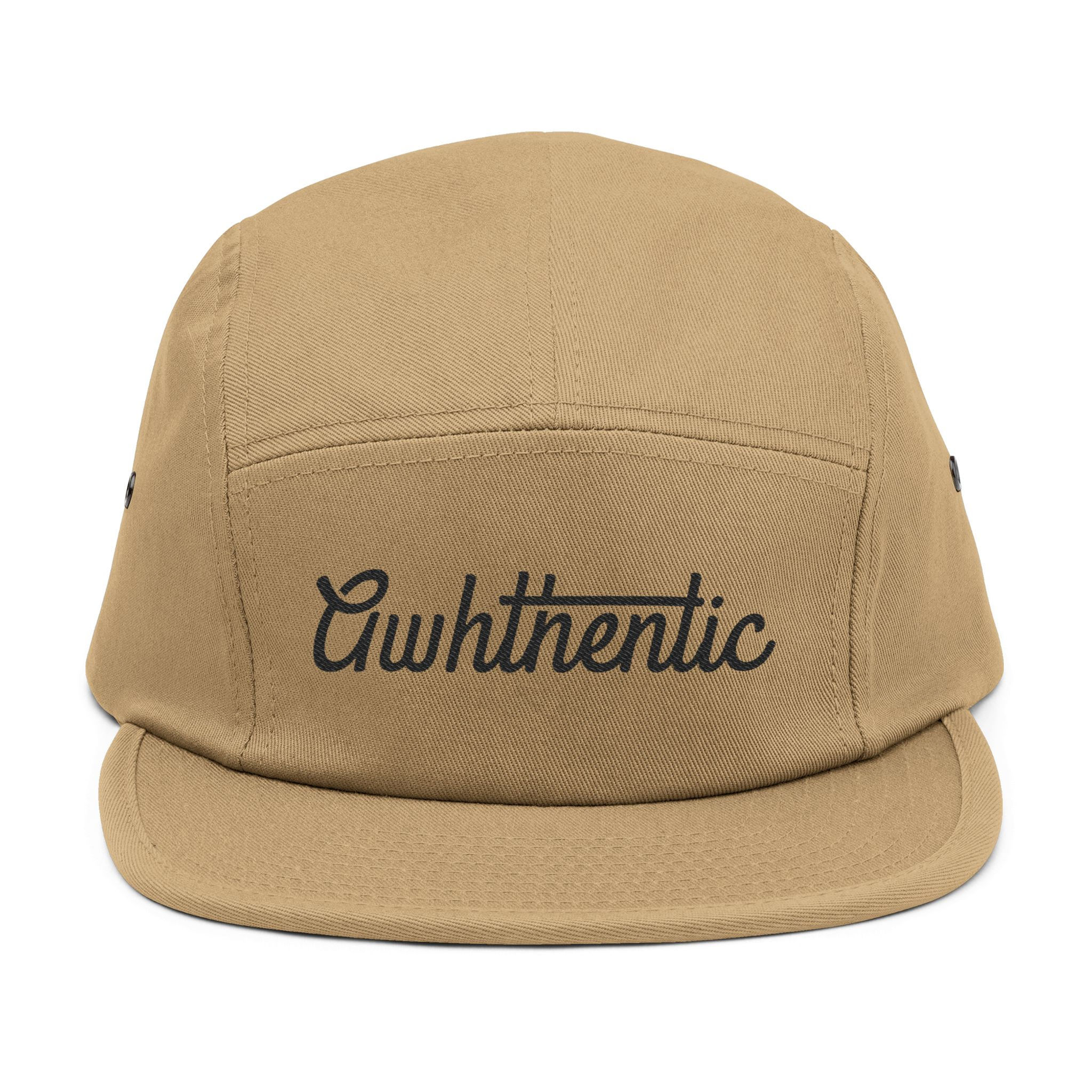 Embroidered 5 Panel Cap - Awhthentic Relaxing Style Hat